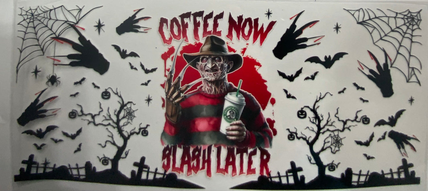 Cup wraps uvdtf  Halloween Freddy coffee now