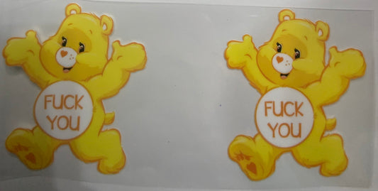 Cup wraps uvdtf  Yellow Care Bears fuck you
