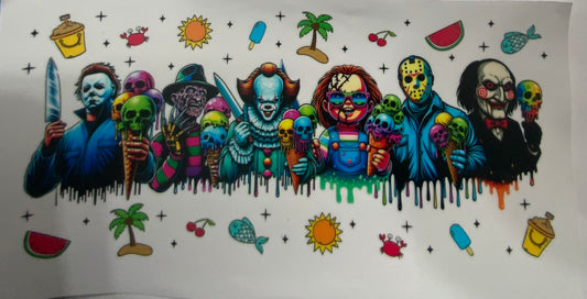 Cup wraps uvdtf  Summer theme Halloween scary guys