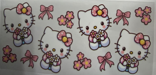 Cup wraps uvdtf  Hello kitty pink floral bows