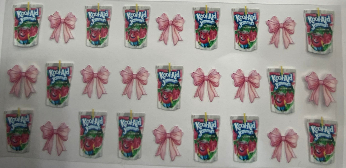 Cup wraps uvdtf  Kool-aid jammers drink with pink bow