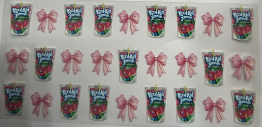 Cup wraps uvdtf  Kool-aid jammers drink with pink bow