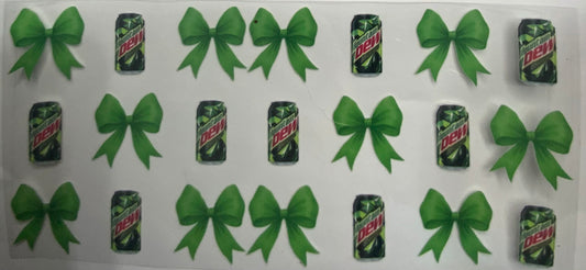 Cup wraps uvdtf  Mountain Dew drinks with bows