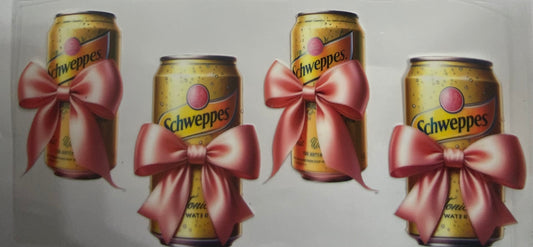 Cup wraps uvdtf  Schweppes drink with bows