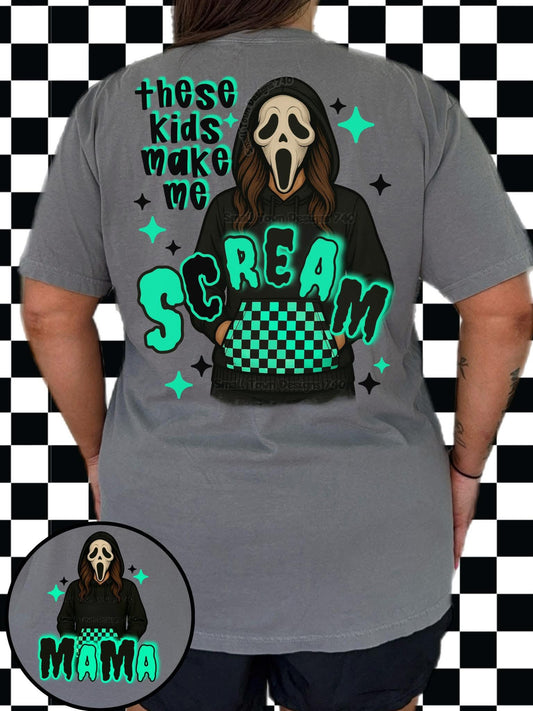 Custom t-shirt with scream face