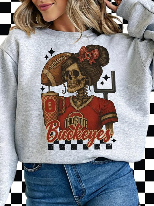 Custom sweater with Ohio buckeyes on it