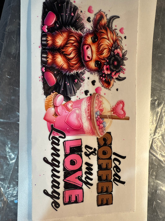 Cup wrap dtf highland cow